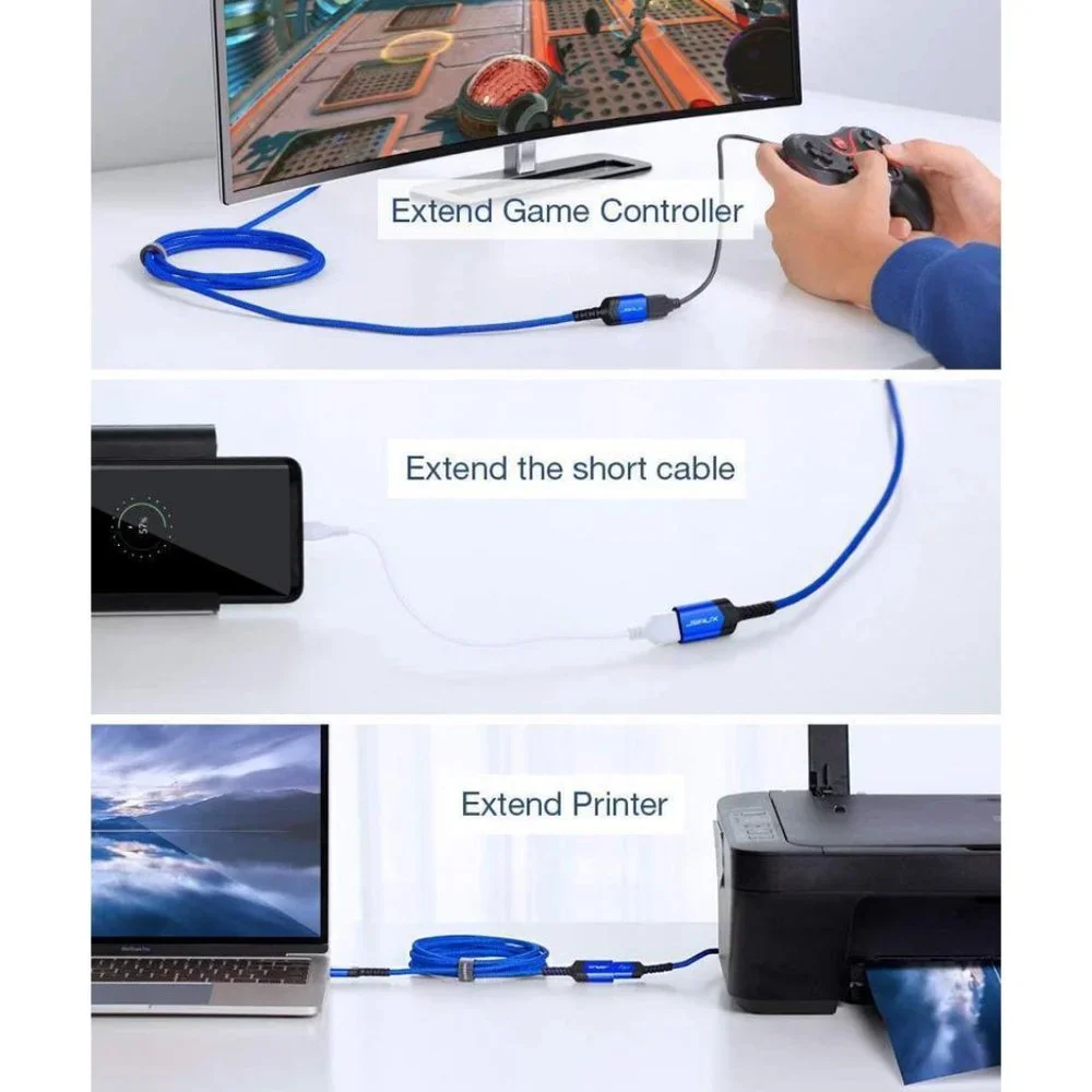 JSAUX USB 3.0 Extension Cable, (10FT) USB A Male to USB A Female Extension